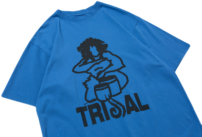 'TRIBAL BEAT' T-SHIRT - BLUE