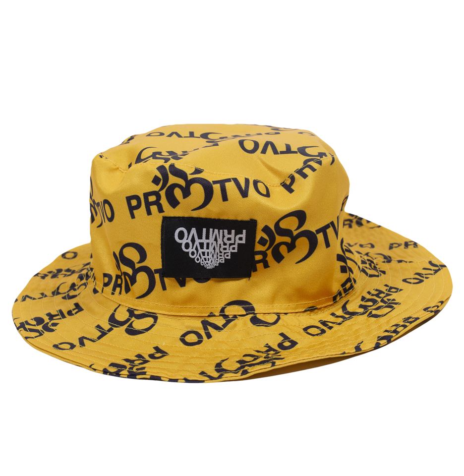 'OM MEGGA' PATTERN BUCKET HAT