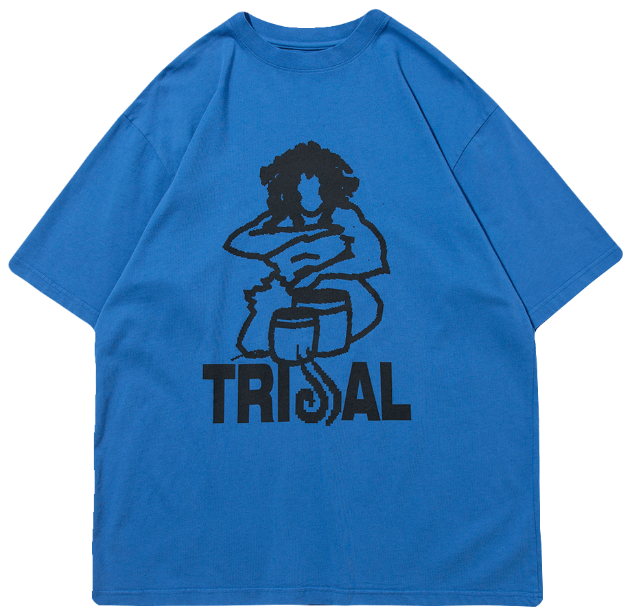 TRIBAL BEAT' T-SHIRT - BLUE – PRMTVO