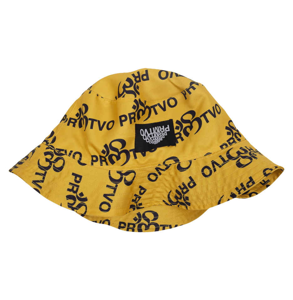 'OM MEGGA' PATTERN BUCKET HAT