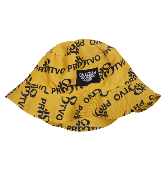 'OM MEGGA' PATTERN BUCKET HAT