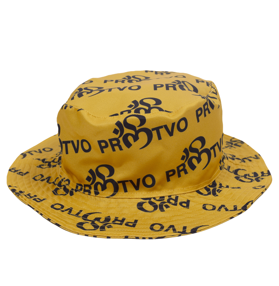 'OM MEGGA' PATTERN BUCKET HAT
