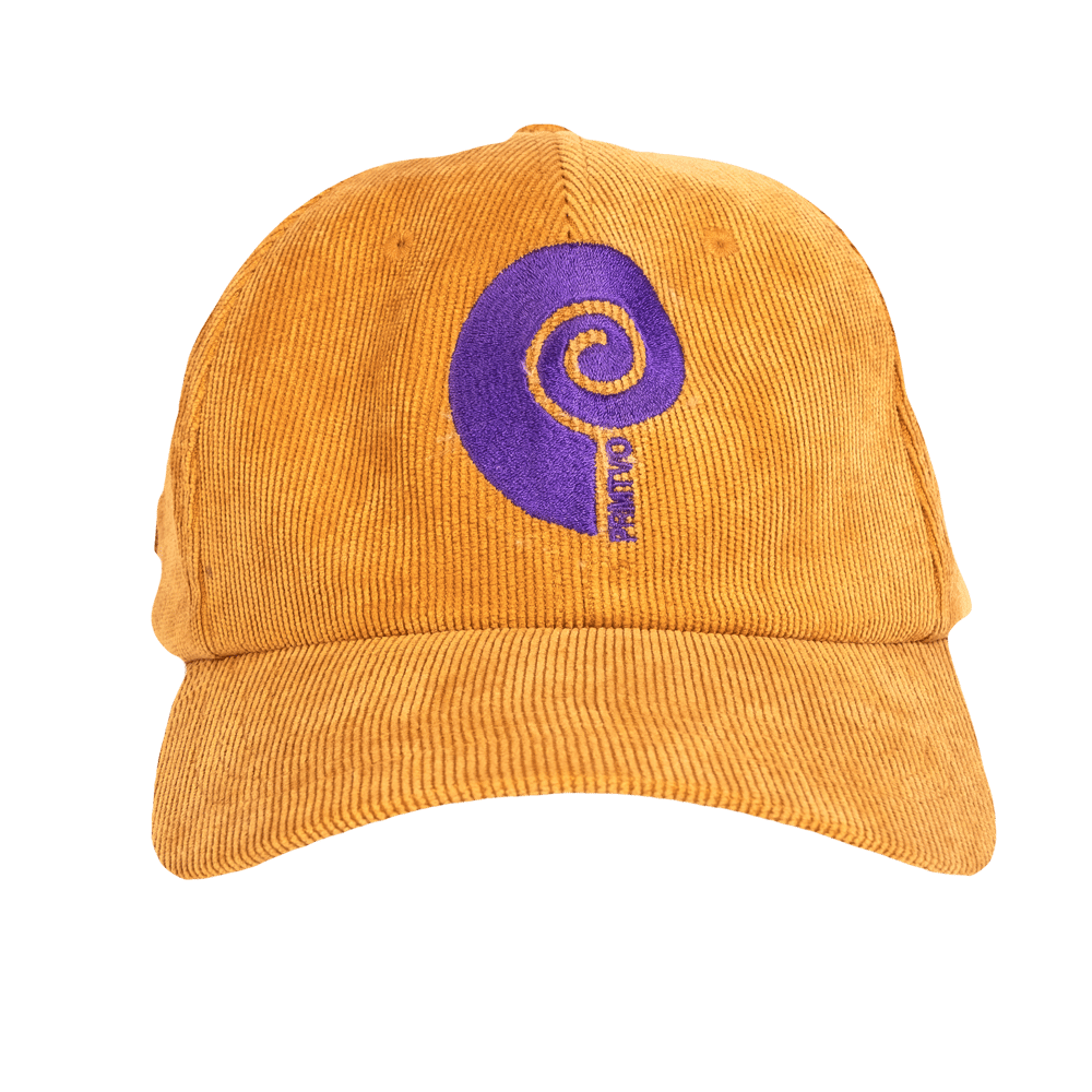 'Pspiral' Mustard Corduroy Cap