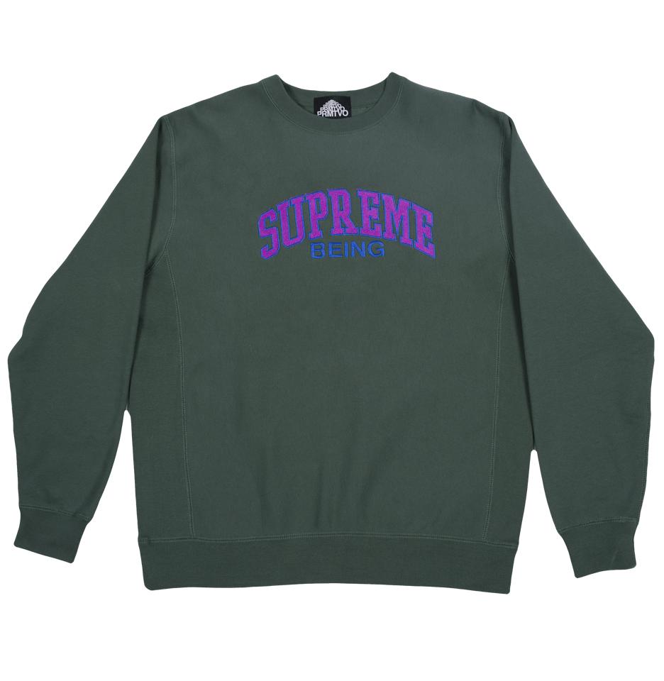 'SUPREME BEING' HUNTER GREEN CREWNECK FLEECE