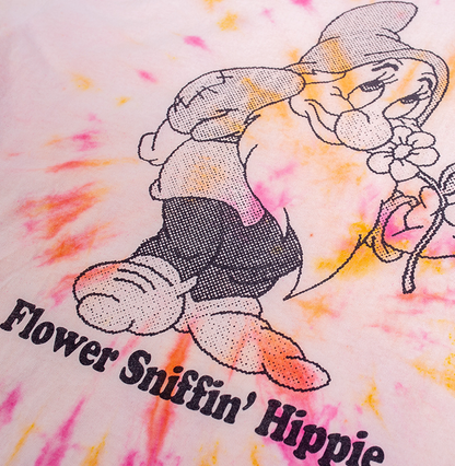 'FLOWER SNIFFIN' HIPPIE' SS TIE DYE TEE